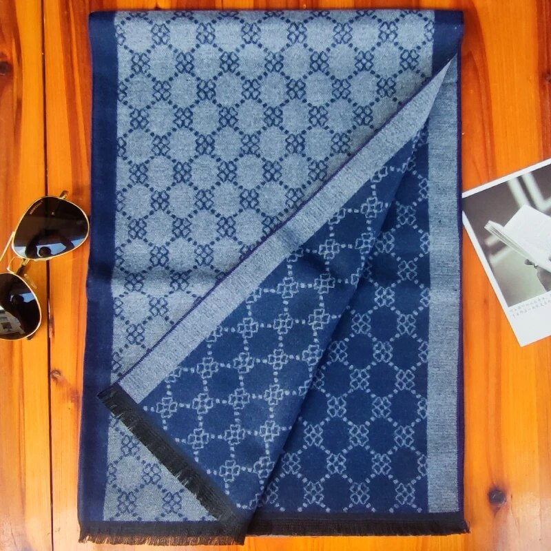 2023 Klasični muški zimski karirani šal Topli šalovi oko vrata od čiste vune Mekani šalovi od kašmira Muški poslovni šal u britanskom stilu