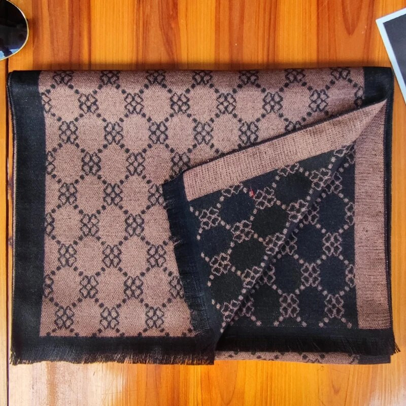 2023 Klasični muški zimski karirani šal Topli šalovi oko vrata od čiste vune Mekani šalovi od kašmira Muški poslovni šal u britanskom stilu