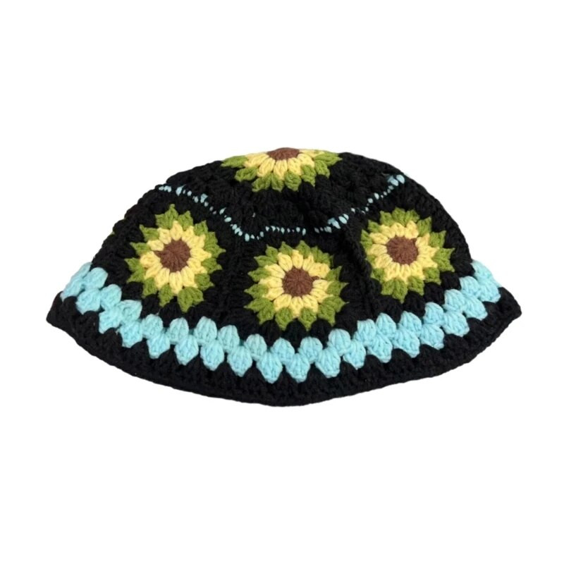 Jauka meitene, tamborēta kausa cepure Sieviešu zvejnieka cepure ar ziedu rakstu, sieviete pusaudžiem, ikdienas vasaras sauļošanās cepure