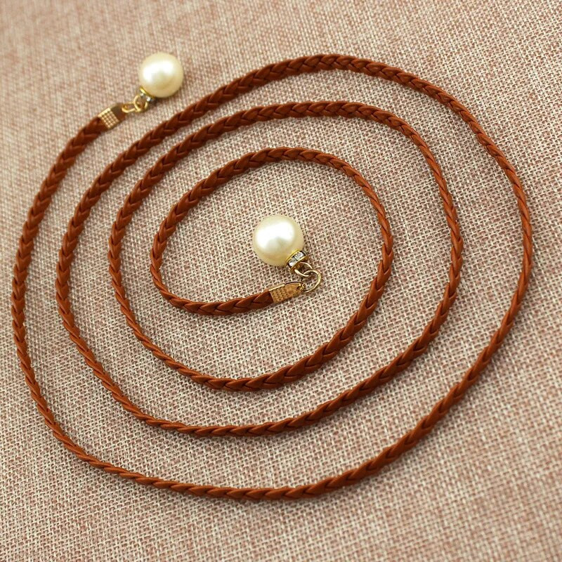 Proljetna i ljetna ženska modna haljina s lančićima oko struka, pletena uzica oko struka, ženski ukrasni biserni pojas, višebojni