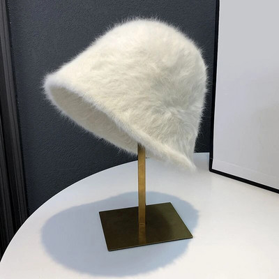 Nova modna kapa od umjetnog zečjeg krzna, ženska jesen, zima, topla, zadebljana ribarska kapa, panama, plišani šešir, ženska kapa