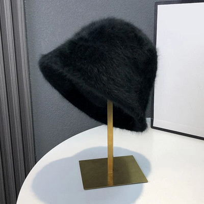 Nova modna kapa od umjetnog zečjeg krzna, ženska jesen, zima, topla, zadebljana ribarska kapa, panama, plišani šešir, ženska kapa