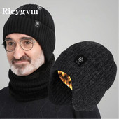 RICYGVM Baršunasta podstava Muškarci Skullies Beanies Debela topla zimska baršunasta kapa za slušalice Jednobojna heklana kapa na glavi Plišana pletena kapa