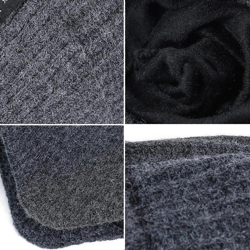 RICYGVM Baršunasta podstava Muškarci Skullies Beanies Debela topla zimska baršunasta kapa za slušalice Jednobojna heklana kapa na glavi Plišana pletena kapa