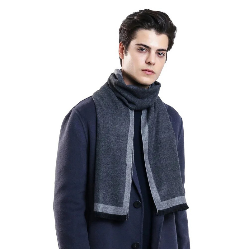 2022 classic 180*35cm Geometric Gentleman Eleganti Pelēks Rudens Ziemas Vīrieši Svītraini Vīriešu režģi silti garie šalles pashmina izpūtējs