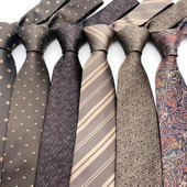 Vīriešu kaklasaite oficiāli biznesam, 8 cm plata šampanieša svītraina, profesionāla kāzu kaklasaite