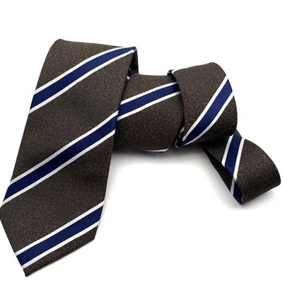 Vīriešu kaklasaite oficiāli biznesam, 8 cm plata šampanieša svītraina, profesionāla kāzu kaklasaite