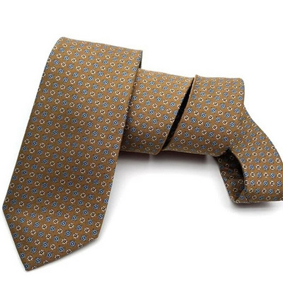 Vīriešu kaklasaite oficiāli biznesam, 8 cm plata šampanieša svītraina, profesionāla kāzu kaklasaite