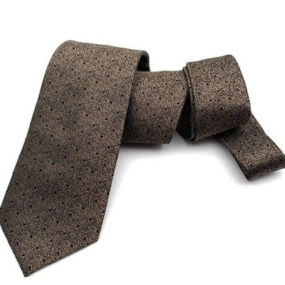 Vīriešu kaklasaite oficiāli biznesam, 8 cm plata šampanieša svītraina, profesionāla kāzu kaklasaite