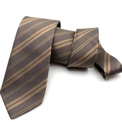 Vīriešu kaklasaite oficiāli biznesam, 8 cm plata šampanieša svītraina, profesionāla kāzu kaklasaite