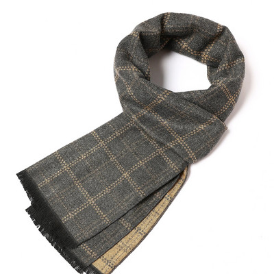 Eșarfă lungă din cașmir, la modă de toamnă, șaluri de afaceri pentru bărbați, șaluri clasice în carouri, eșarfe pentru bărbați, iarnă, pashmina, groasă, caldă