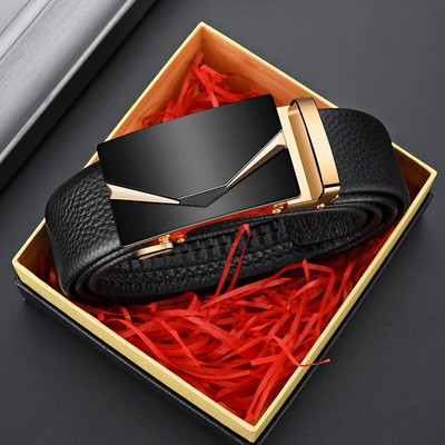 Vīriešu automātiskās jostas sprādzes jostas ādas augstas kvalitātes luksusa dizaineri strādā biznesa vīriešu modes siksnas, lai nenestu dāvanu bo
