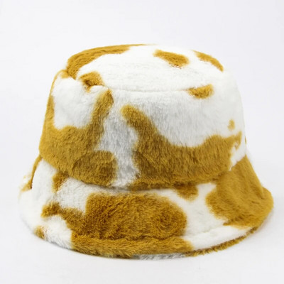 Karstā izpārdošana Jaunas sieviešu cepures rudens un ziemas silta govju apdruka plīša modes Panamas ikdienas cepures dāmu zvejnieku cepurēm