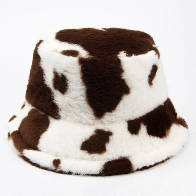 Karstā izpārdošana Jaunas sieviešu cepures rudens un ziemas silta govju apdruka plīša modes Panamas ikdienas cepures dāmu zvejnieku cepurēm
