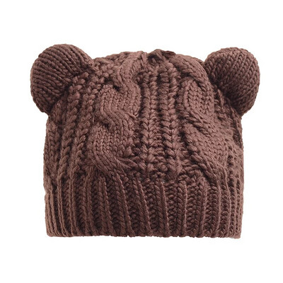 Sieviešu trikotāžas cepures ar kaķa ausīm asas adīšanas cepures siltas sieviešu pupiņas Tamborētas cepures Hip Hop cepure slēpošanas cepure Jauna