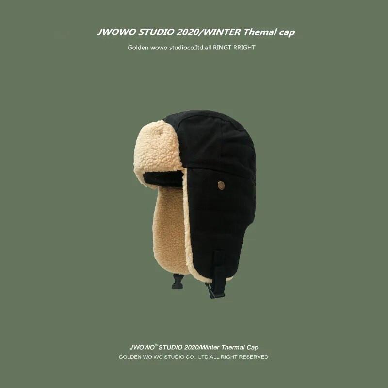 Siltas bumbvedēju cepures Ausu aizbāžnis Krievu cepure Vīriešu Ausu aizbāžnis Ziemas cepure Vēja necaurlaidīga Riteņbraukšana Slēpošana Ziemas Sniega cepures