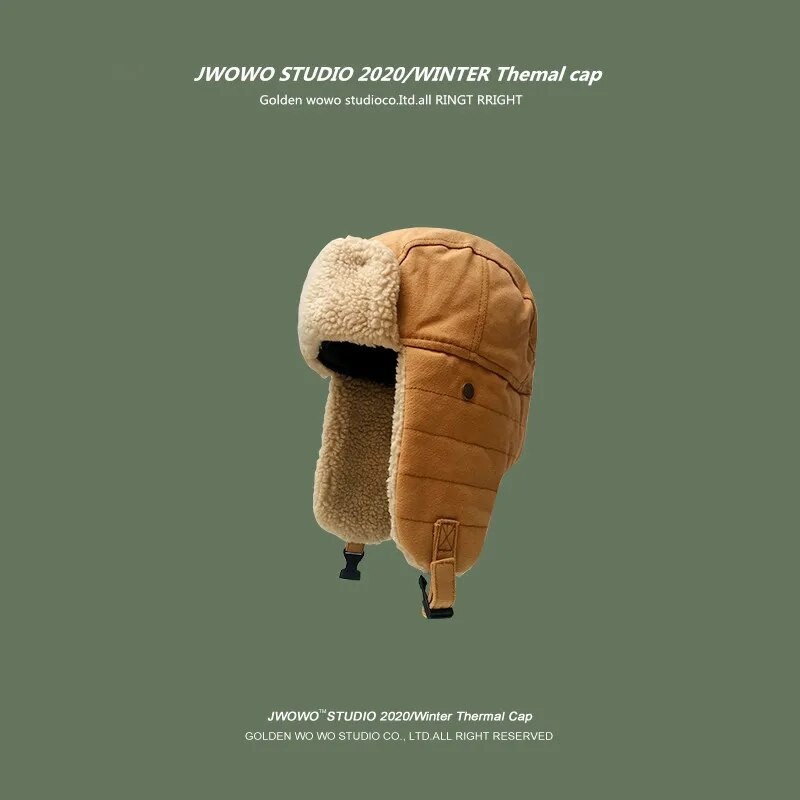 Siltas bumbvedēju cepures Ausu aizbāžnis Krievu cepure Vīriešu Ausu aizbāžnis Ziemas cepure Vēja necaurlaidīga Riteņbraukšana Slēpošana Ziemas Sniega cepures