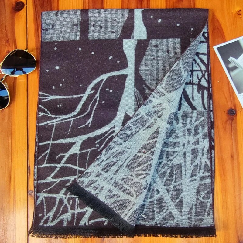 Luksusa Dizains Vīriešu Šalle Foulard Plaid Šalles Šalles Mode Ikdienišķa Ziemas Kašmira Siltas Šalles Kakla aptinums Vīriešu Bufandas Hombre
