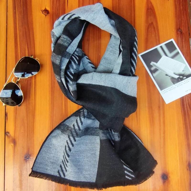 Modes dimanta dizains augstas kvalitātes silts kakla lakats vīriešu lakats pušķis kašmira modāls ziemas luksusa vīriešu rūtainas šalles