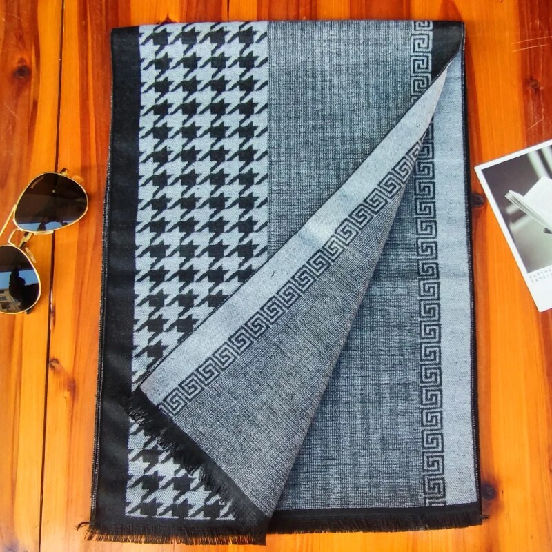 Luksuzni brend Muški zimski karirani šal Topli ženski šalovi od kašmira Šalovi Ležerni šalovi s resicama Muški poslovni šal Pashmina