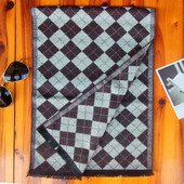 Luxus márkájú kockás kasmír sál férfiaknak Téli meleg nyakkendő Férfi üzleti sálak Hosszú pashmina karácsonyi ajándékok