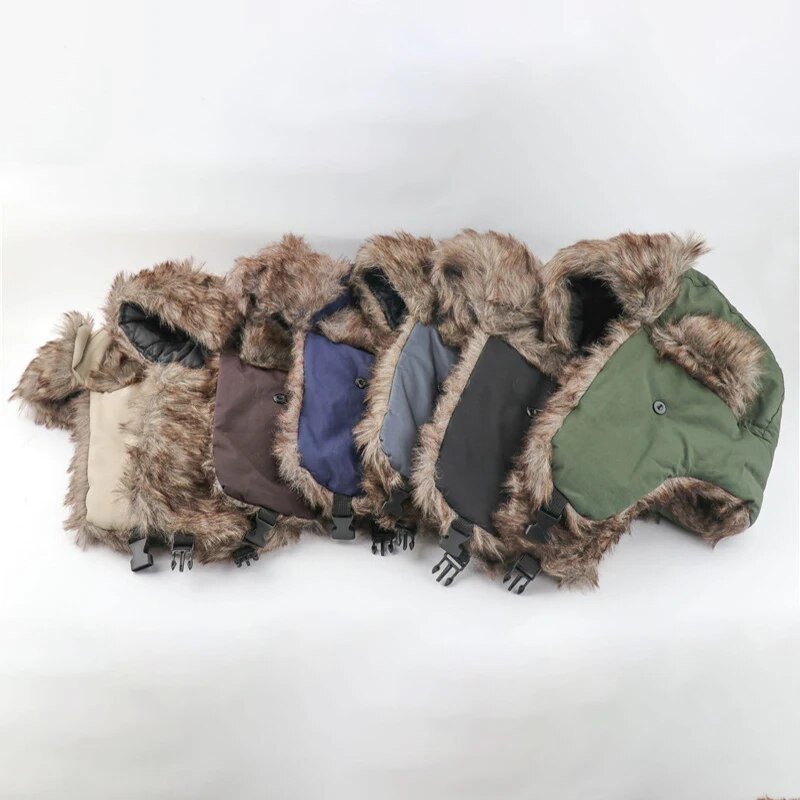 Unisex topli trapper Aviator Trooper Bomber kape s naušnicama Vodootporne ruske zimske baršunaste skijaške kape Vjetrootporne kape za zaštitu ušiju