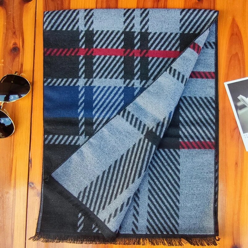 Luksuzni brend Zimski muški šal od kašmira s uzorkom Šalovi s uzorkom od pašmine Šal Ležerna deka S kićankama Muški poslovni pulover