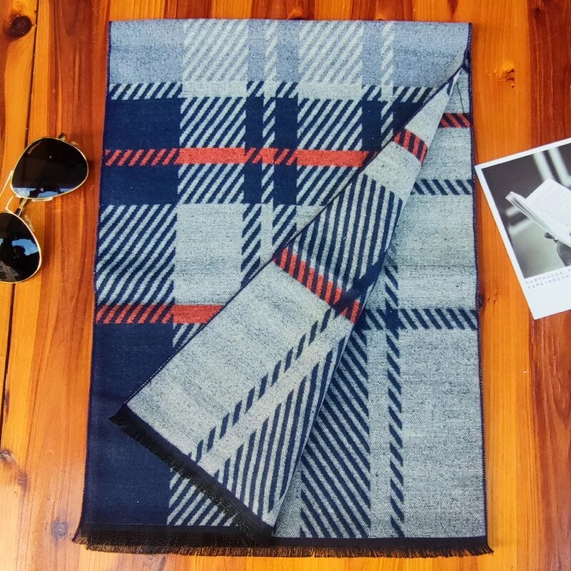 Luksuzni brend Zimski muški šal od kašmira s uzorkom Šalovi s uzorkom od pašmine Šal Ležerna deka S kićankama Muški poslovni pulover