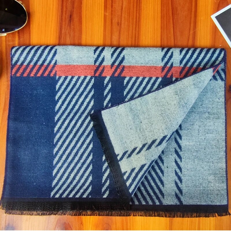 Luksuzni brend Zimski muški šal od kašmira s uzorkom Šalovi s uzorkom od pašmine Šal Ležerna deka S kićankama Muški poslovni pulover