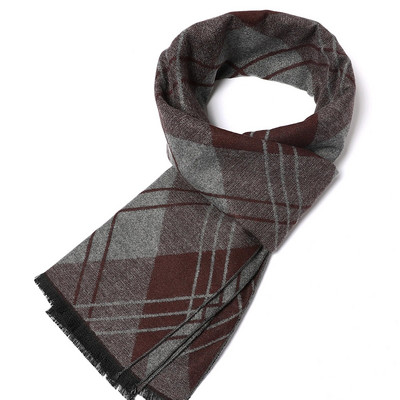 2023. Klasični karirani muški šalovi Jesenska moda Kašmirski dugi šal Zimski pašmina Debeli topli šal Muški poslovni omoti Šalovi