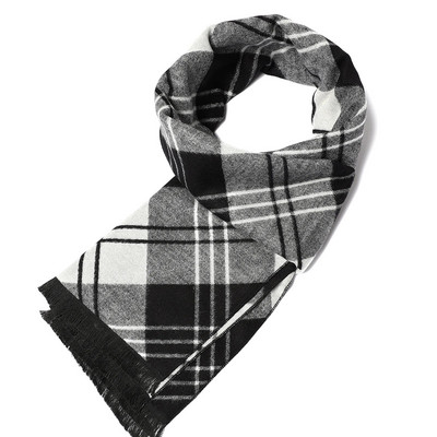 2023. Klasični karirani muški šalovi Jesenska moda Kašmirski dugi šal Zimski pašmina Debeli topli šal Muški poslovni omoti Šalovi