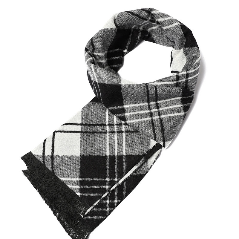 2023. Klasični karirani muški šalovi Jesenska moda Kašmirski dugi šal Zimski pašmina Debeli topli šal Muški poslovni omoti Šalovi