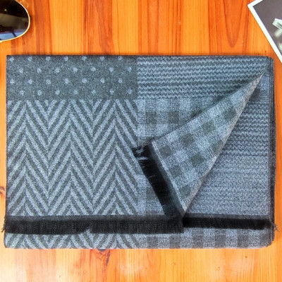 2023. gada klasisks rudens un ziemas silts rūtains vīrietis šalle Kašmira vilnas Panamas mīksta svītraina gara šalle, augstas kvalitātes 40 krāsu