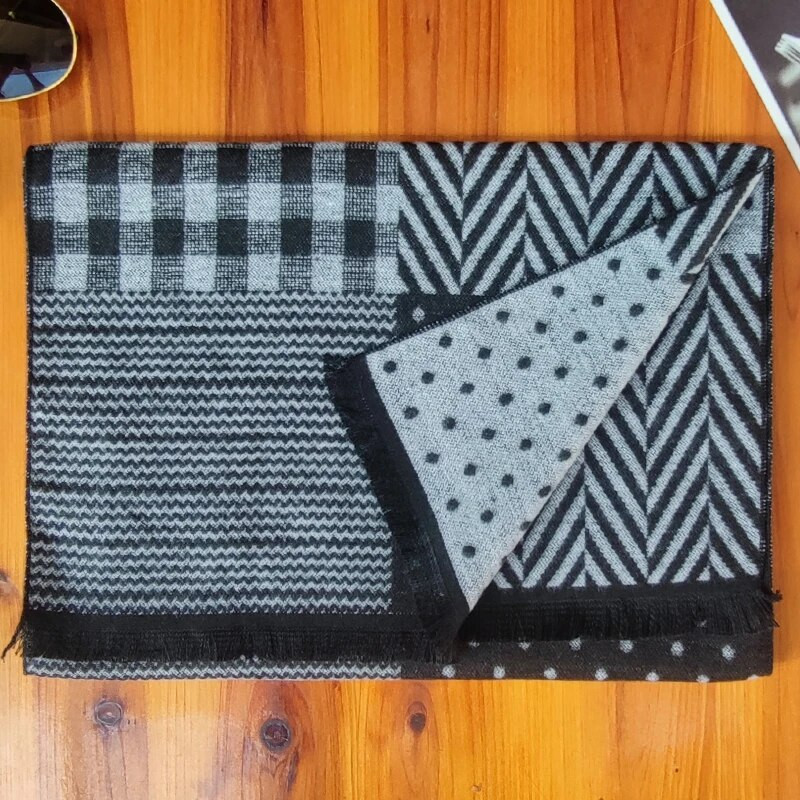 2023. gada klasisks rudens un ziemas silts rūtains vīrietis šalle Kašmira vilnas Panamas mīksta svītraina gara šalle, augstas kvalitātes 40 krāsu