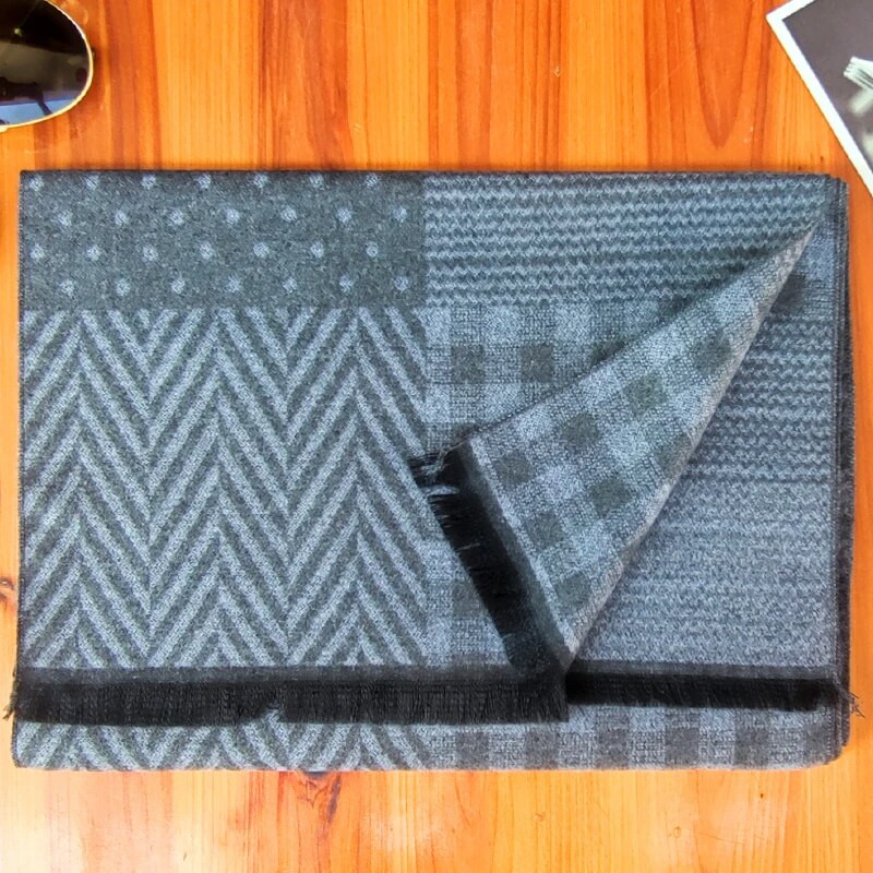 2023. gada klasisks rudens un ziemas silts rūtains vīrietis šalle Kašmira vilnas Panamas mīksta svītraina gara šalle, augstas kvalitātes 40 krāsu