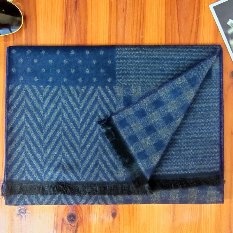 2023. gada klasisks rudens un ziemas silts rūtains vīrietis šalle Kašmira vilnas Panamas mīksta svītraina gara šalle, augstas kvalitātes 40 krāsu