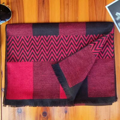 Luksuzni brend Zimski muški šal od kašmira s uzorkom Šalovi s uzorkom od pašmine Šal Ležerna deka S kićankama Muški poslovni pulover