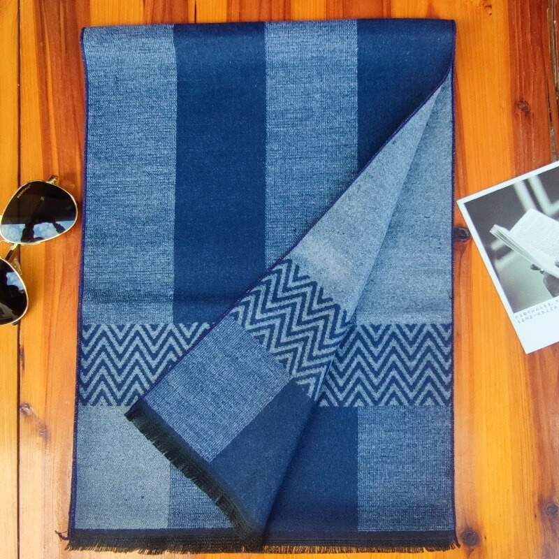 Luksuzni brend Zimski muški šal od kašmira s uzorkom Šalovi s uzorkom od pašmine Šal Ležerna deka S kićankama Muški poslovni pulover