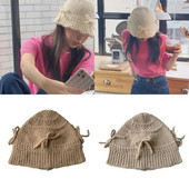 Μαλακό καπέλο κουβά για γυναίκες κορίτσια για δραστηριότητες σε εξωτερικούς χώρους Ζεστό καπέλο ποδηλασίας με παπιγιόν αδιάβροχο καπέλο κρανίου γενικής χρήσης