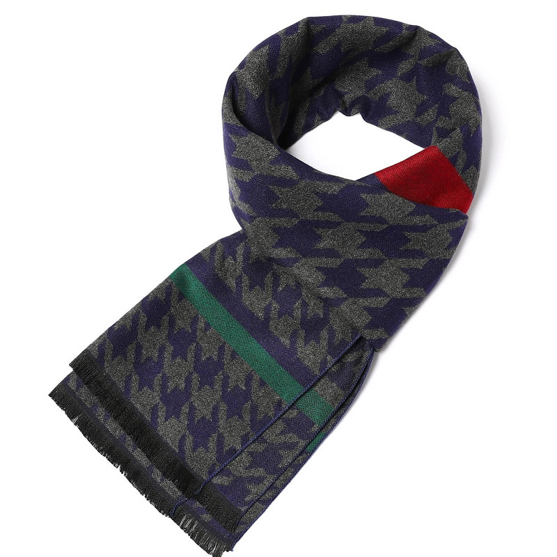 Muški poslovni omoti Šalovi Jesenska moda Dugi šal od kašmira 2023 Klasični karirani muški šalovi Zimski pašmina Debeli topli šal