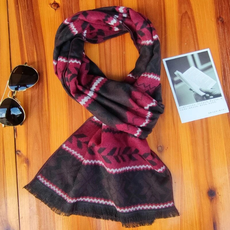 2023. Luksuzni dizajnerski brend srebrno sivi zimski poslovni muški šalovi mekani topli prugasti šal od mješavine viskoze