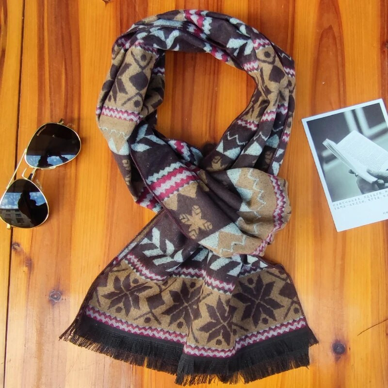 2023. Luksuzni dizajnerski brend srebrno sivi zimski poslovni muški šalovi mekani topli prugasti šal od mješavine viskoze