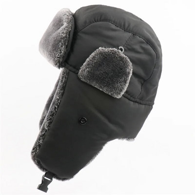 CAMOLAND vízálló bombázósapkák női férfi szovjet jelvény Oroszország Ushanka kalap termikus műszőrme fülvédős hósapkák pilótacsapós sapkák