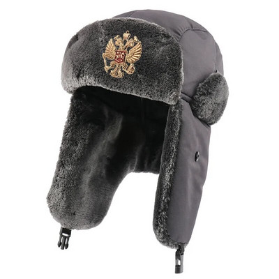 CAMOLAND vízálló bombázósapkák női férfi szovjet jelvény Oroszország Ushanka kalap termikus műszőrme fülvédős hósapkák pilótacsapós sapkák
