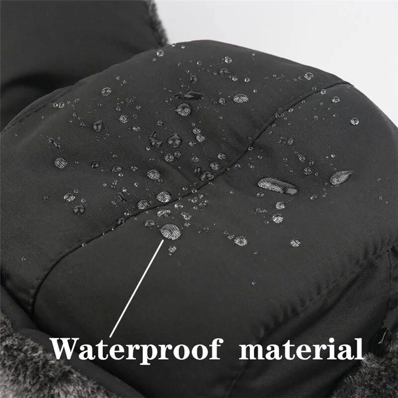 CAMOLAND vízálló bombázósapkák női férfi szovjet jelvény Oroszország Ushanka kalap termikus műszőrme fülvédős hósapkák pilótacsapós sapkák