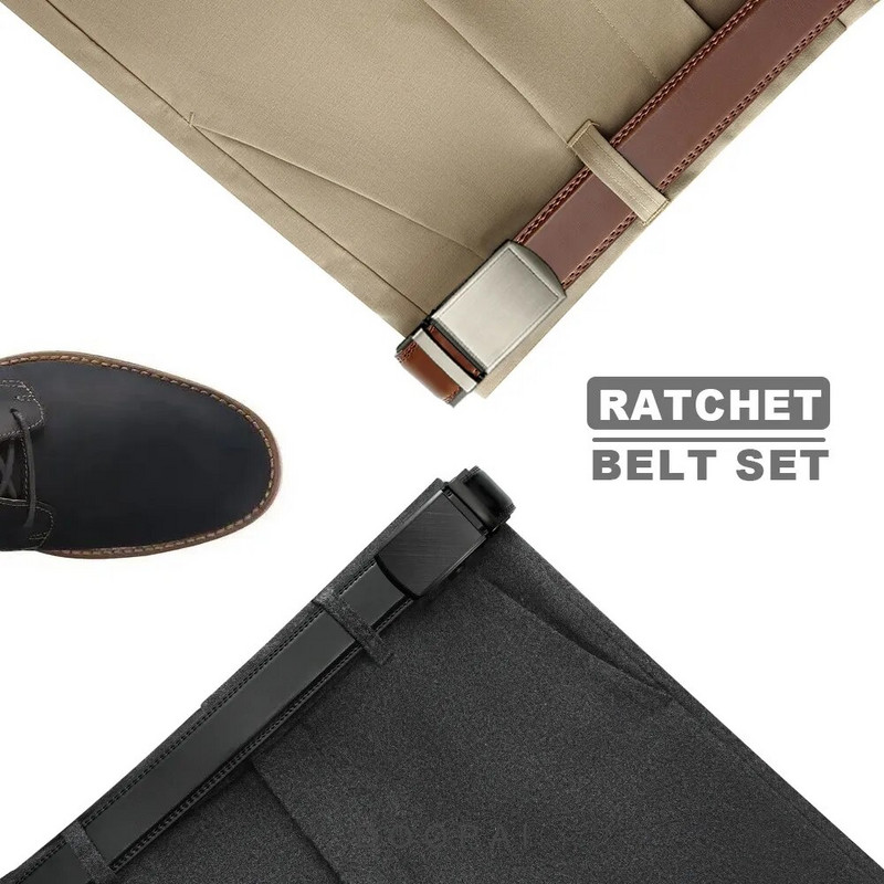 DOOPAI muški kožni remen u više boja automatski dostupni remeni za slobodno vrijeme Modni remeni s čegrtaljkom za muškarce Pojas za hlače