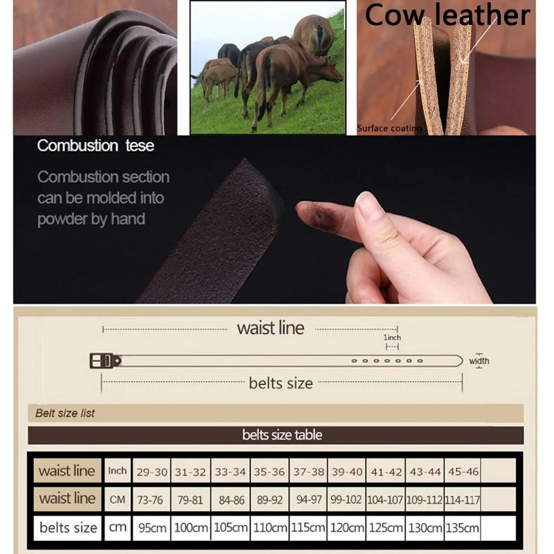 Coolerfire natūralios odos diržai vyrams firminiai vyriški kaubojiški džinsai su sagtimi Mens Belt Prabangus dizainerio aukštos kokybės odinis diržas