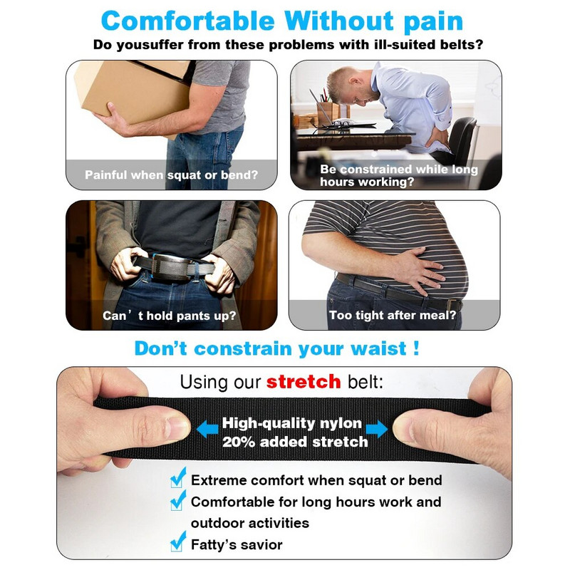 Uus golfi spordi elastne rihm, metallist automaatne pandla, vastupidav veniv nailon meeste sõjaline taktikaline vöö 115–150 cm suure suurusega rihmad