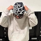Y2K Beanie Spider Web Hat Y2K Kötött Beanie Hat Skullies Beanie Spider Web Beanie Hat Baggy Slouchy Beanie Cap Koponya sapka