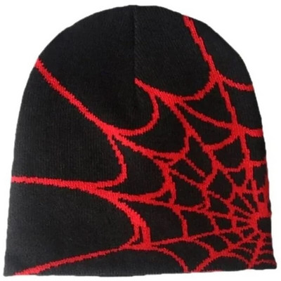Y2K Beanie Spider Web Hat Y2K Kötött Beanie Hat Skullies Beanie Spider Web Beanie Hat Baggy Slouchy Beanie Cap Koponya sapka